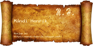 Mándi Henrik névjegykártya